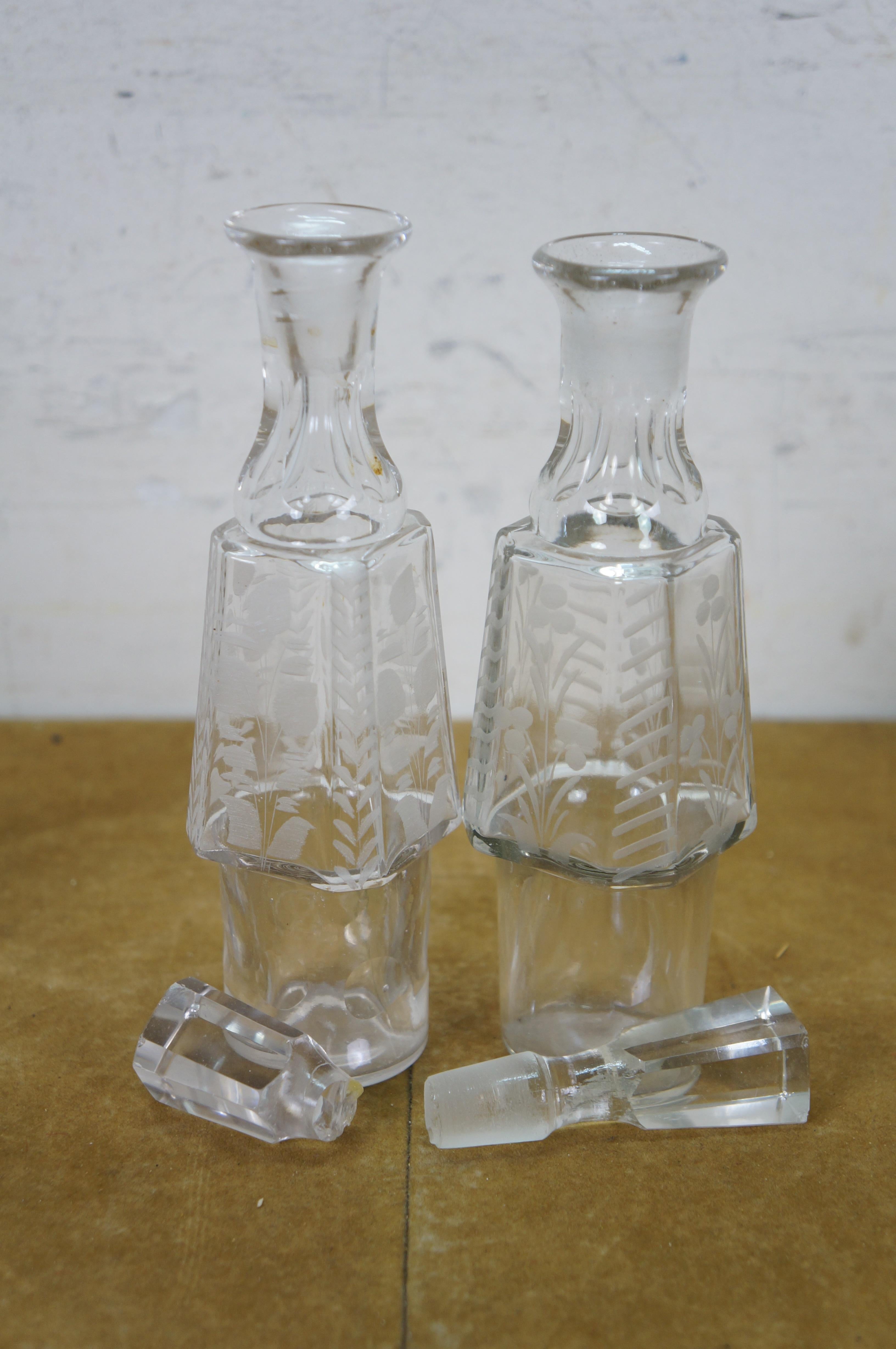 Antike viktorianische Silber Platte Floral geätzt rotierende Cruet Condiment Set 19