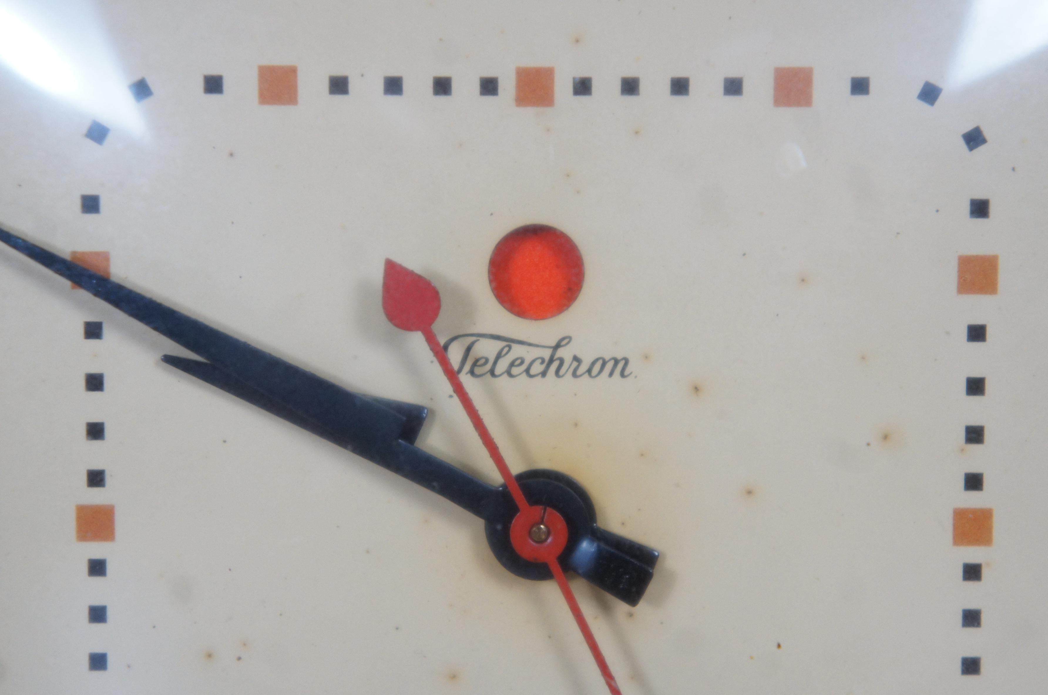 20th Century Mid Century Telechron 2H11 Electric Baby Blue Bakelite Kitchen Wall Clock 7