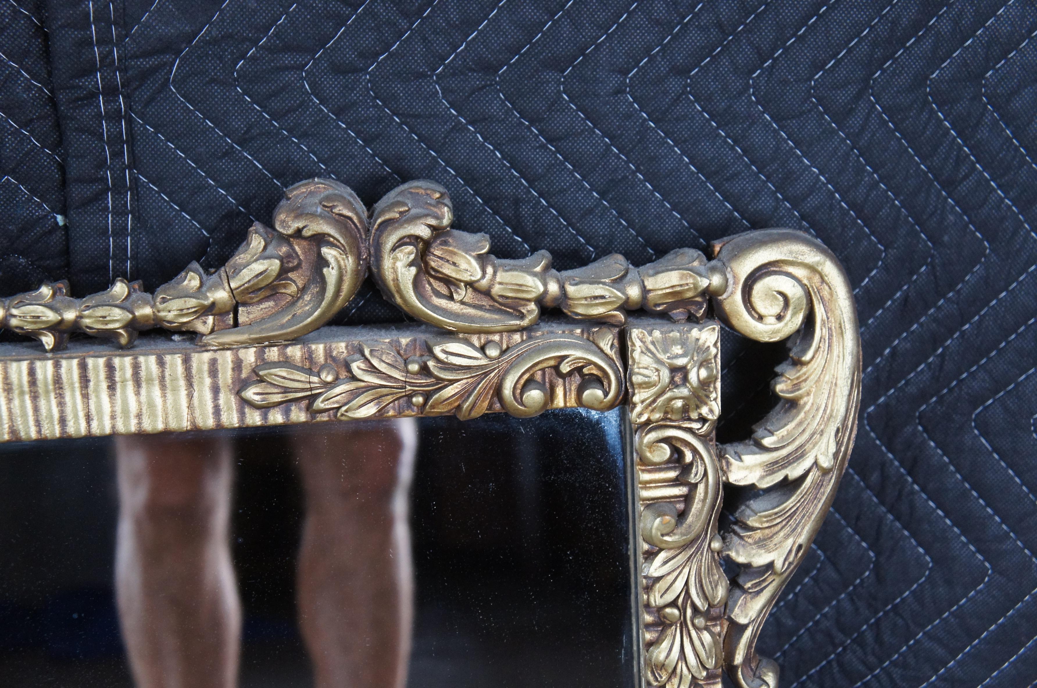 Antique Mirror francese dei primi del Novecento, neoclassico, Hollywood Regency, 39 pollici in vendita 2