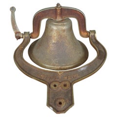 Antique Crystal Metal #1 Cast Iron Farmhouse Yoke School Church Dinner Bell 24"