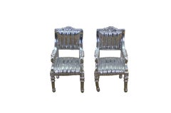 Antique Victorian Miniature Silver Dollhouse Furniture Settee Table Chairs 2"