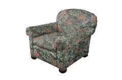 Vintage Sherrill Furniture Traditional Safari Jungle Animal Print Club Arm Chair