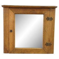 Antique Arts & Crafts Craftsman Oak Mirrored Apothecary Medicine Cabinet 18"