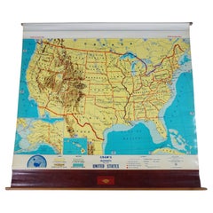 Mid Century Cram's Beginner's United States School Map Pull Down Classroom Map