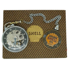 Girard-Perregaux Golden Shell Oil Company 7 Jewel Skeleton Pocket Watch
