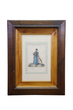 Antique French 1820s Collection of Tuscan Fashion Costume Engravings 26"