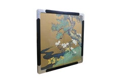Litografía de paulownias y crisantemos japoneses, basada en una obra de Sakai Hoitsu, 31"