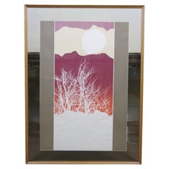 Max Hayslette – Signierter abstrakter Siebdruck „Winter Sunset“, 44"