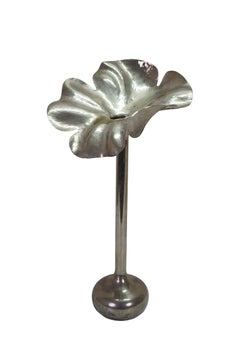 2 Marilena Mariotto Brazilian Modernist Hammered Silverplate Flower Vases 19"
