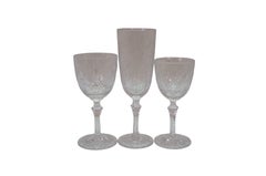 71 Pc Antique Cut Crystal Stemware Wine Water Goblets Champagne Flutes Cordials