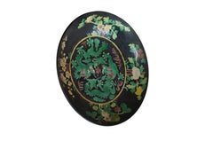 Antique Chinese Kangxi Famille Noire 5 Toed Dragon Dish Bowl 11"