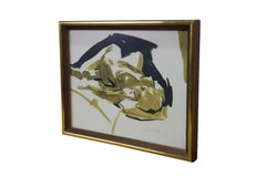 Elmer Tomasch Abstract Reclining Nude Watercolor Painting 12"