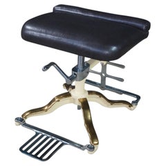 Industrial Mid-Century Shoe Store Salesman Fitting Exam Stool Adjustable Bench