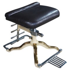 Industrial Mid-Century Shoe Store Salesman Fitting Exam Stool Adjustable Bench