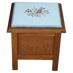 Antique 19th Century Victorian Oak Chamber Pot Commode Toilet Step Stool 16"