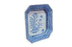 Antique Japanese Blue & White Octagonal Imari Serving Plate Platter 11"