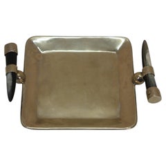 Cerro Alpaca Silver Goat Horn Vanity Tray Dish Compote by Marcelo Lucini 7"