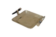 Cerro Alpaca Silver Goat Horn Vanity Tray Dish Compote by Marcelo Lucini 7"