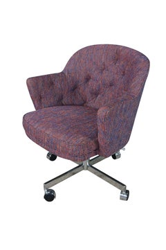 6 Mid-Century Modern Patrician Furniture Tufted Tweed Office Swivel Chairs MCM