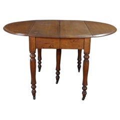 Antique 19th Century Victorian Mahogany Drop Leaf Oval Dining Table Console