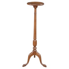 Vintage Bartley Collection Queen Anne Style Solid Cherry Candle Stand Pedestal