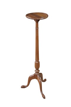 Vintage Bartley Collection Queen Anne Style Solid Cherry Candle Stand Pedestal