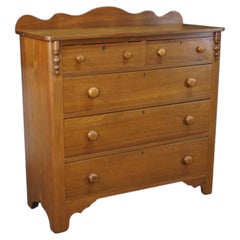 Antique American Victorian Empire Style Walnut Chest of Drawers Dresser 42"