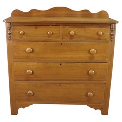 Antique American Victorian Empire Style Walnut Chest of Drawers Dresser 42"