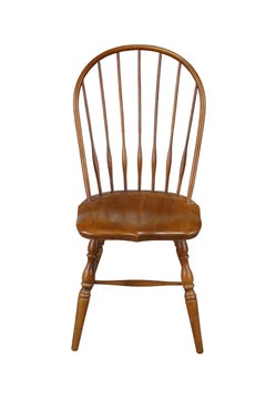 6 Vintage KLI Logatec Slovenia Windsor Style Solid Maple Bow Back Dining chairs