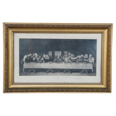 Antique Archibald L. Dick Leonardo Da Vinci Last Supper Engraving 49"