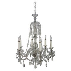Vintage Maria Theresa European Bohemian Crystal 6 Arm Candlestick Chandelier 34"