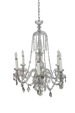 Vintage Maria Theresa European Bohemian Crystal 6 Arm Candlestick Chandelier 34"
