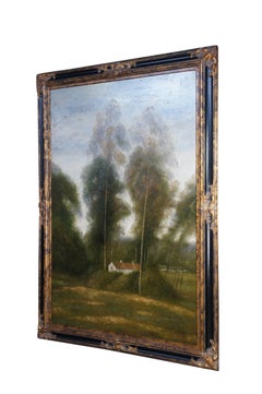 L. Stephano Impressionist Country Farmhouse Landscape Oil Painting 83"