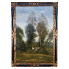 L. Stephano Impressionist Country Farmhouse Landscape Oil Painting 83"