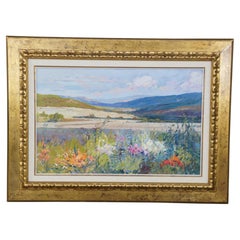Rosa Canto Spanish Impressionist Floral Desert Landscape Oil Painting 48"