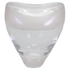 Vase « Lunar Pinch Top » asymétrique en cristal Stuben, style Mid-Century Modern des années 1960, MCM, 5"