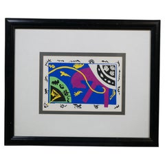 Vintage Henri Matisse Abstract Horse Rider & Clown Lithograph Print 23"