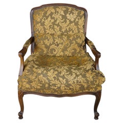 Vintage Italian French Provincial Bergere Armchair Fauteuil Library Lounge Chair