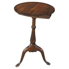 Antique Georgian Style Round Mahogany Tripod Base Candle Stand Wine Side Table