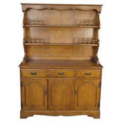 Nathan Hale Maple Early American Colonial Revival China Cabinet Hutch 67"