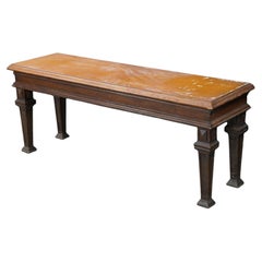 Antique Victorian English Tudor Oak Foyer Hall Entry Piano Bench 48"