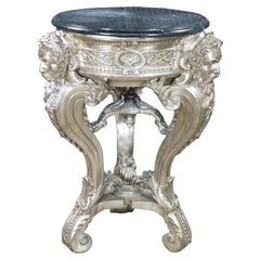 Royal Bronze Studio Neoclassical Greek God Marble Pedestal Table Plant Stand 33"