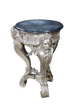 Royal Bronze Studio Neoclassical Greek God Marble Pedestal Table Plant Stand 33"