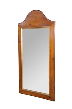 French Country Knotty Pine Camelback Wall Hanging Full Length Dressing Mirror