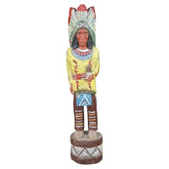 Ralph Gallagher Hand Carved Cigar Store Indian Statue Native American Chief 60"