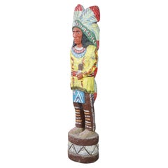 Ralph Gallagher Hand Carved Cigar Store Indian Statue Native American Chief 60"