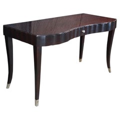 Barbara Barry for Baker Italian Art Deco Style Modern Mahogany Writing Desk 54"