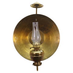 AA Imports : Applique murale en laiton pour lampe à pétrole de type « Hurricane », avec plaque arrière et réflecteur, 26"