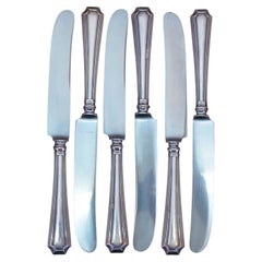 6 Vintage Gorham Fairfax Sterling Silver Handle Stainless Steel Blade Knives