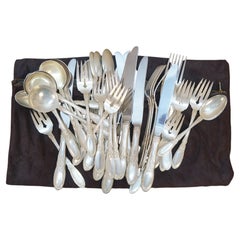 Servizio di posate barocche in argento sterling “Old Mirror” di Towle, 40 pezzi, per 8 persone, 1727 grammi